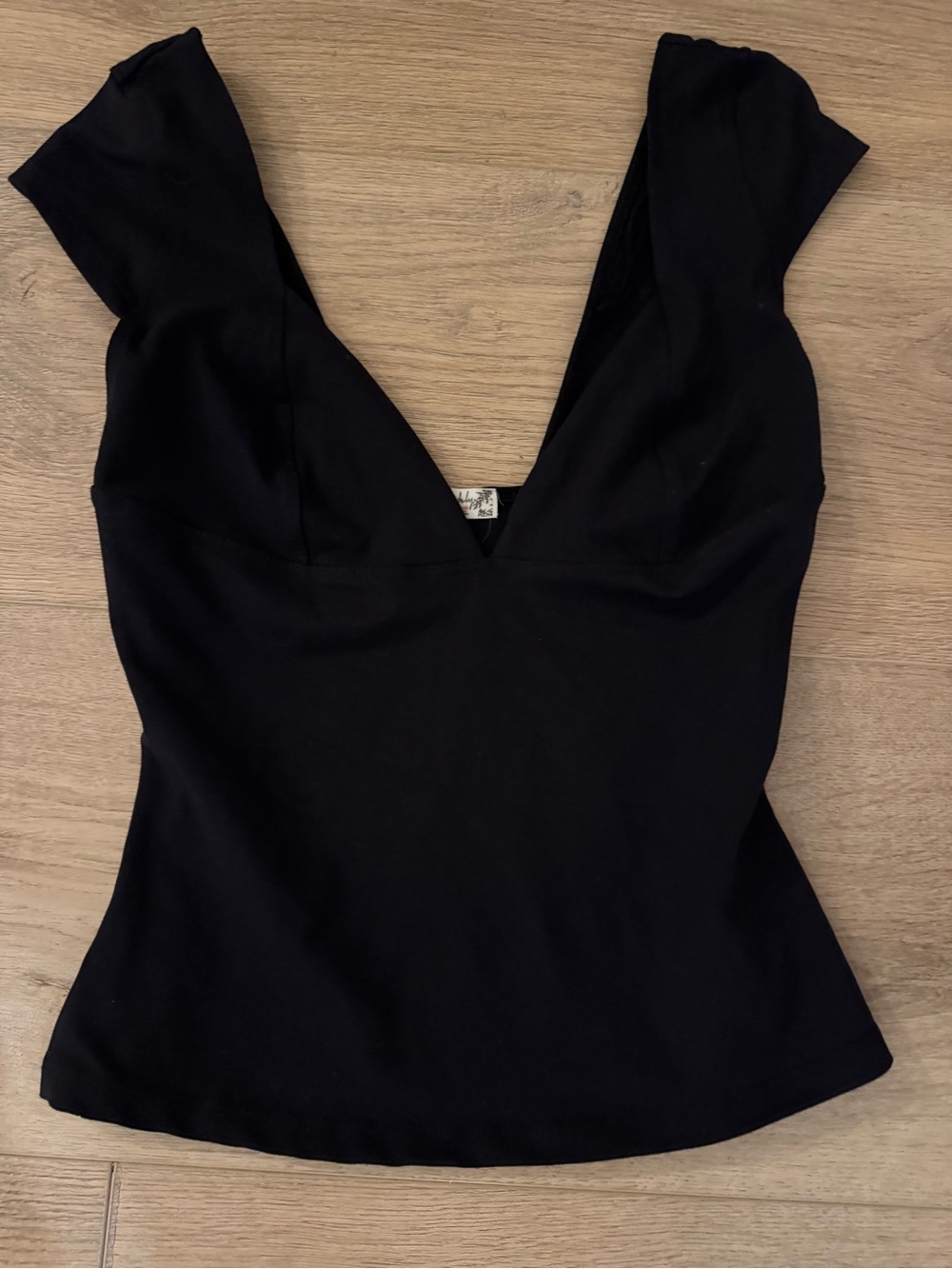 Free People Duo Corset deep v top cap sleeves